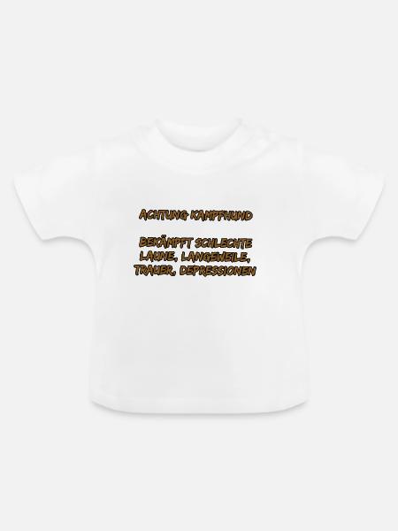 Achtung Kampfhund - Baby Bio-T-Shirt mit Rundhals - Weiß