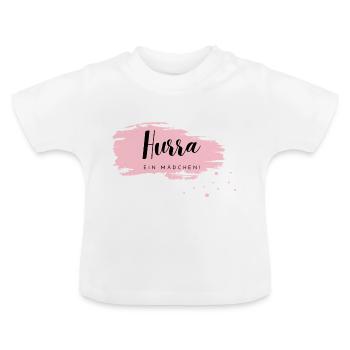 Hourra une fille / Genderreveal - T-shirt bio col rond Bébé - blanc - Devant