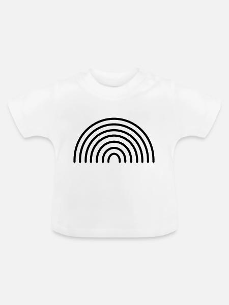 Regenbogen - Baby Bio-T-Shirt mit Rundhals - Weiß