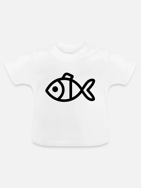 Fisch - Baby Bio-T-Shirt mit Rundhals - Weiß