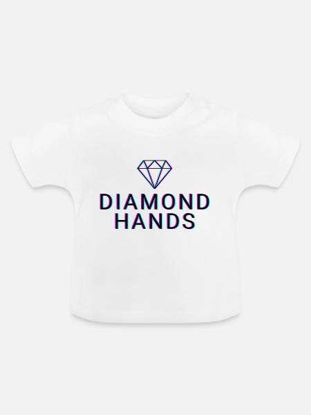 Diamond Hands - Crypto - Baby Bio-T-Shirt mit Rundhals - Weiß