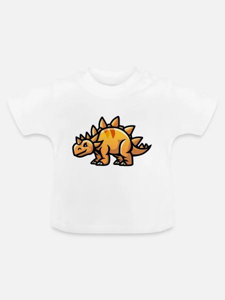 Dinosaurier stegosaurus Comic - Baby Bio-T-Shirt mit Rundhals - Weiß
