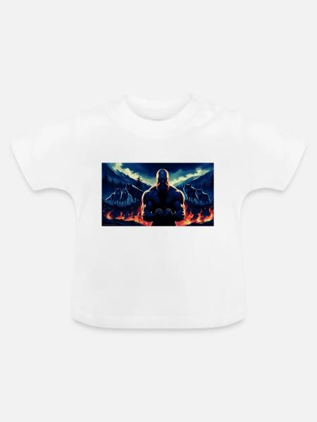 Urzeitlicher Krieger - Baby Bio-T-Shirt mit Rundhals - Weiß