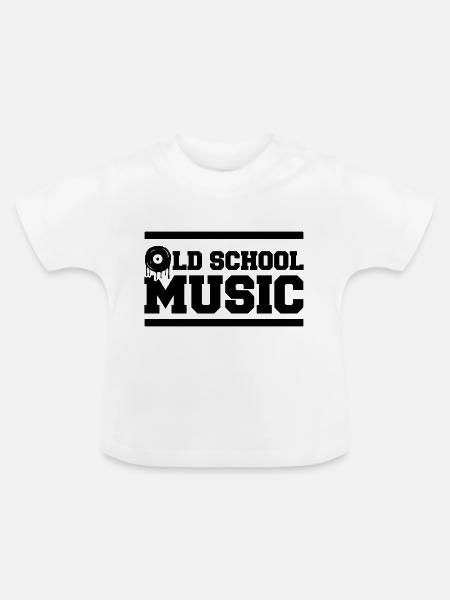 old school music - Baby Bio-T-Shirt mit Rundhals - Weiß