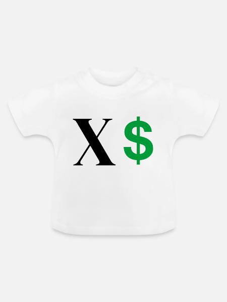 Buchstabe x Dollar - Baby Bio-T-Shirt mit Rundhals - Weiß