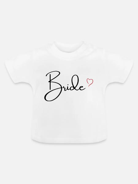 Roter Herzflansch - Baby Bio-T-Shirt mit Rundhals - Weiß