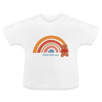 Hello little one - Baby Organic T-Shirt with Round Neck - white - Front
