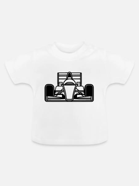 Rennwagen - Baby Bio-T-Shirt mit Rundhals - Weiß