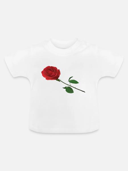Rose - Baby Bio-T-Shirt mit Rundhals - Weiß