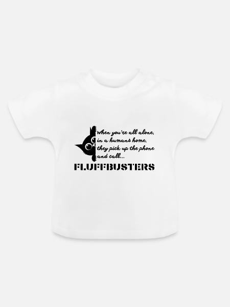 Fluffbusters Humans Home - Baby Bio-T-Shirt mit Rundhals - Weiß
