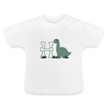 Buchstabe H - Baby Bio-T-Shirt mit Rundhals - Weiß - Vorne