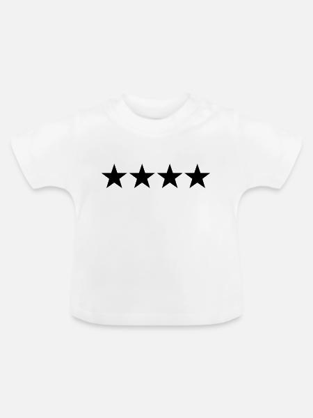 4-Sterne-Allgemeine - Baby Bio-T-Shirt mit Rundhals - Weiß