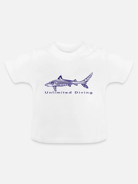 Tigerhai UD - Baby Bio-T-Shirt mit Rundhals - Weiß