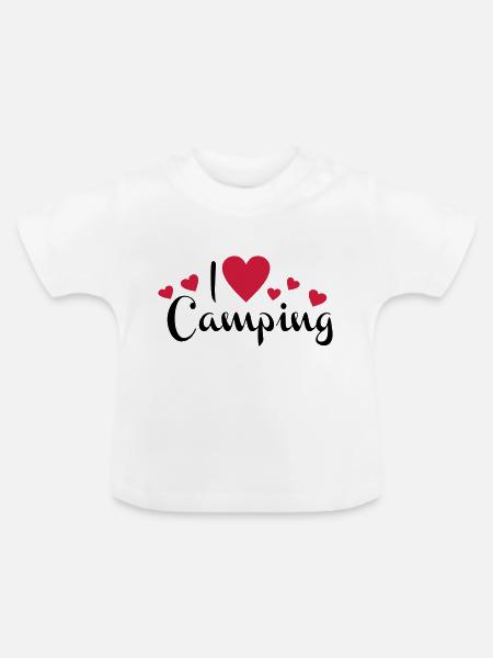 camping - Baby Bio-T-Shirt mit Rundhals - Weiß