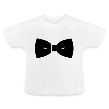 Bow-Tie - Baby Organic T-Shirt with Round Neck - white - Front
