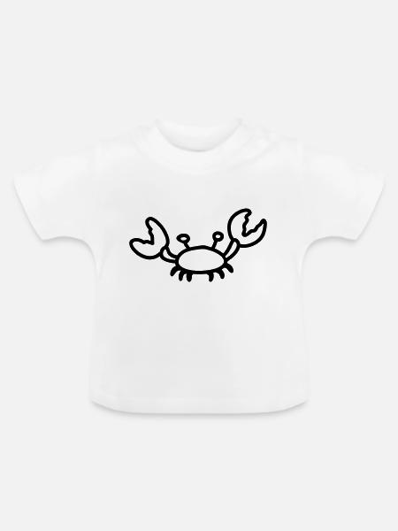 Krebs - line - Baby Bio-T-Shirt mit Rundhals - Weiß