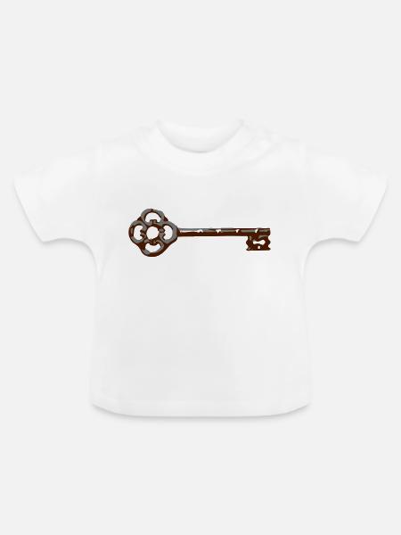 ancient key - Baby Bio-T-Shirt mit Rundhals - Weiß