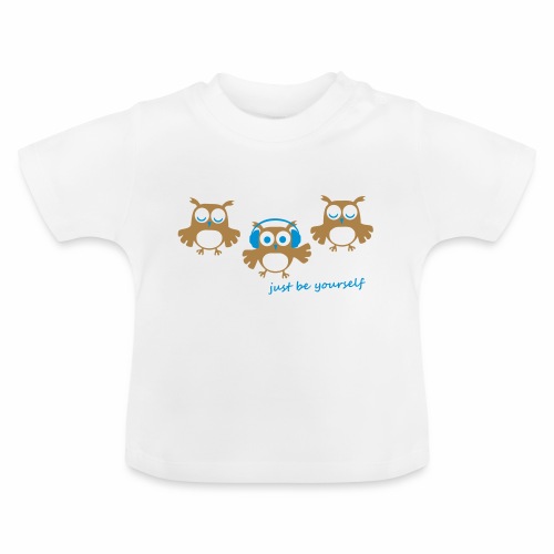 coole süße Eule tanzt Tanzen Kopfhörer Familie - Baby Bio-T-Shirt mit Rundhals