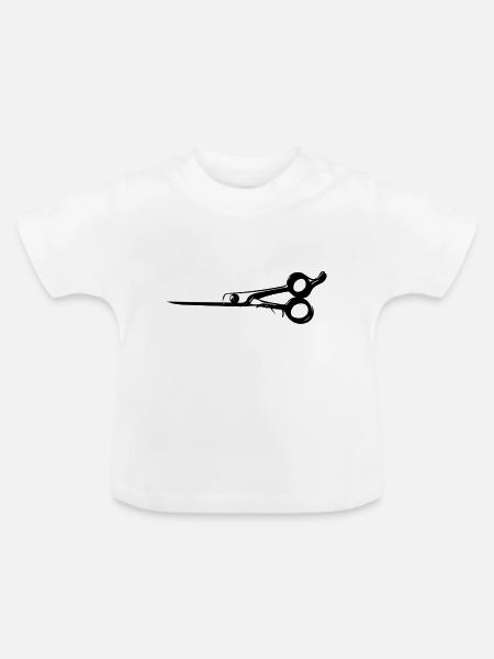 Schere - Baby Bio-T-Shirt mit Rundhals - Weiß