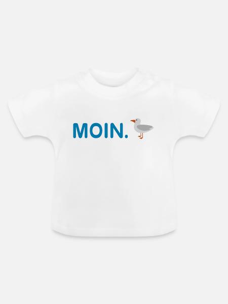 Moin Hamburch! - Baby Bio-T-Shirt mit Rundhals - Weiß