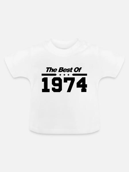 The best of 1974 - Baby Bio-T-Shirt mit Rundhals - Weiß