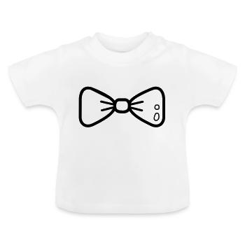 bow tie - Baby Organic T-Shirt with Round Neck - white - Front