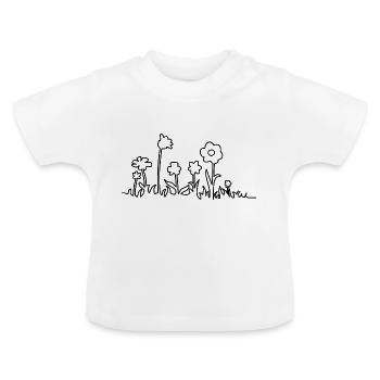 prairie fleur - T-shirt bio col rond Bébé - blanc - Devant
