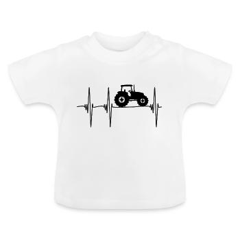 impulsion du tracteur - T-shirt bio col rond Bébé - blanc - Devant