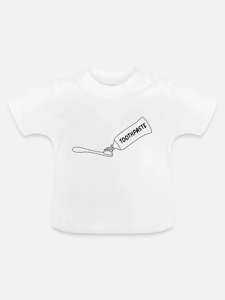 Toothpaste And Toothbrush - Baby Bio-T-Shirt mit Rundhals - Weiß