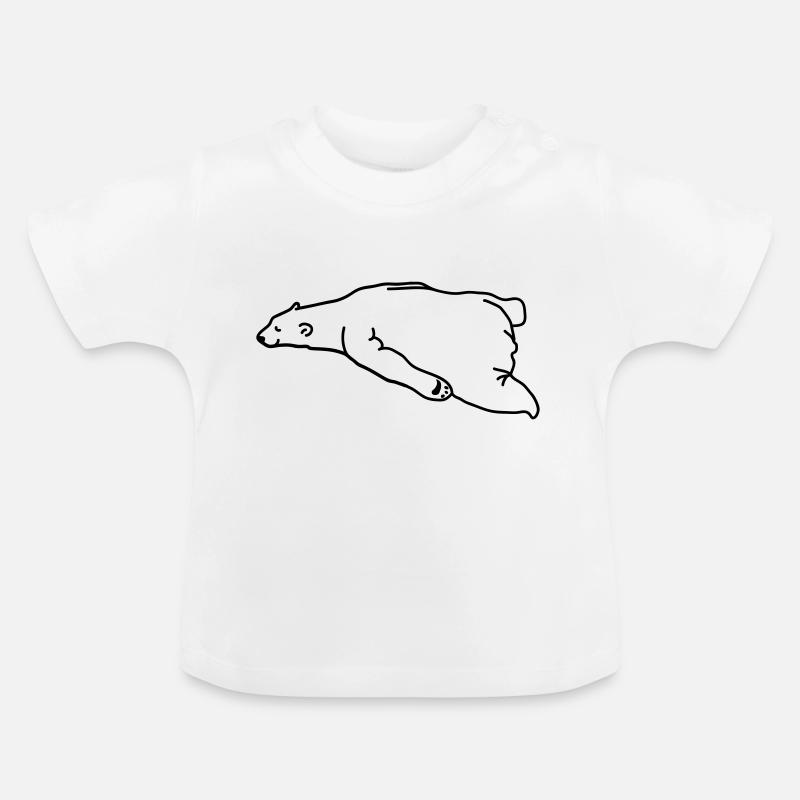lazy_bear - T-shirt bio col rond Bébé - blanc