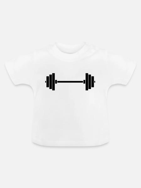 Gewichte - Baby Bio-T-Shirt mit Rundhals - Weiß