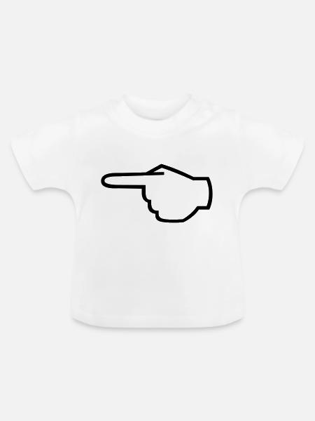 zeigefinger_01 - Baby Bio-T-Shirt mit Rundhals - Weiß