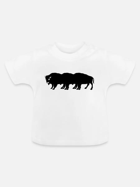 bisons - Baby Bio-T-Shirt mit Rundhals - Weiß