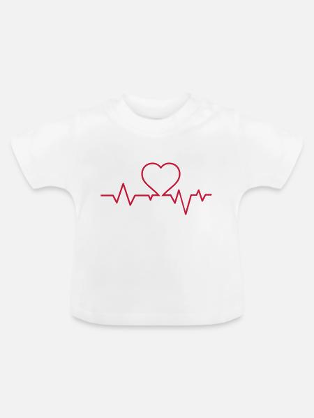heartbeat - Baby Bio-T-Shirt mit Rundhals - Weiß