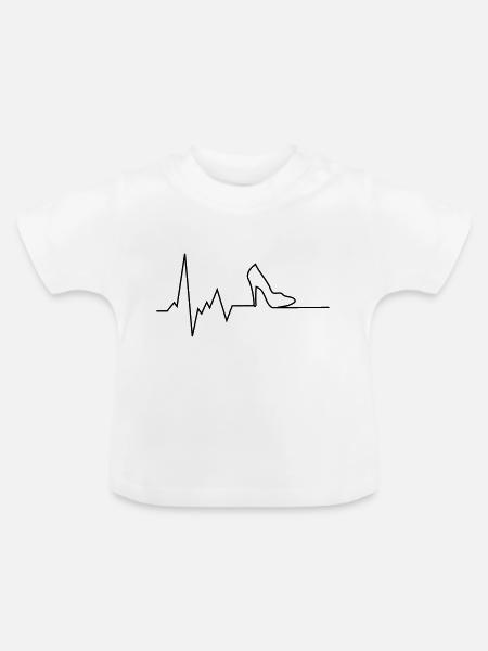 herzschlag schuhe - Baby Bio-T-Shirt mit Rundhals - Weiß