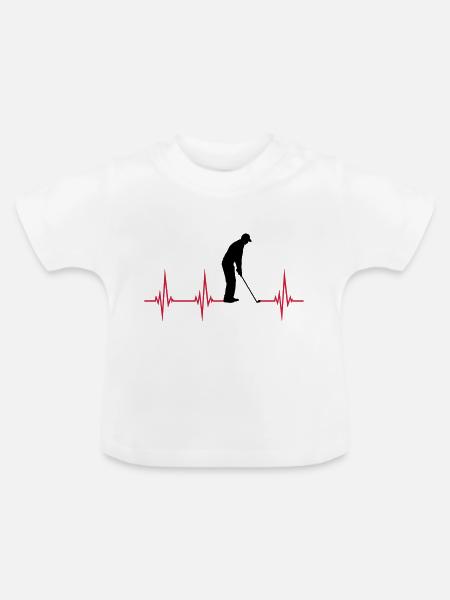 EKG Golf spielen - Baby Bio-T-Shirt mit Rundhals - Weiß