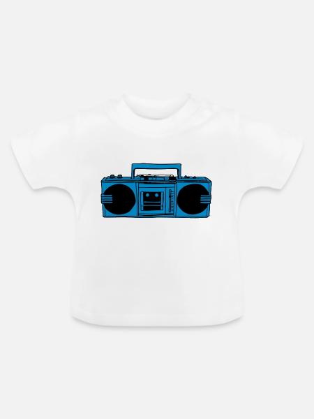 Boombox - Baby Bio-T-Shirt mit Rundhals - Weiß