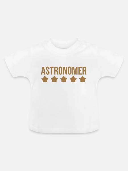 Astronom - Astronomie - Baby Bio-T-Shirt mit Rundhals - Weiß
