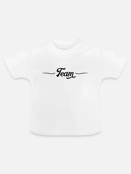 team strich - Baby Bio-T-Shirt mit Rundhals - Weiß