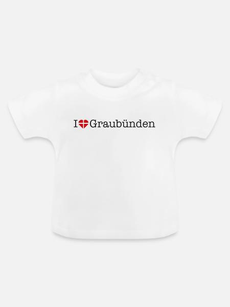 I love Graubünden - Baby Bio-T-Shirt mit Rundhals - Weiß
