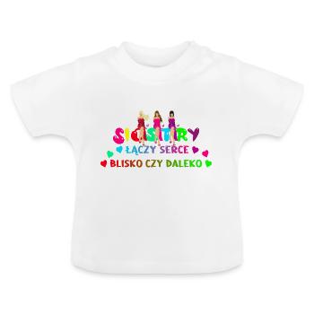 Schwestern T-shirt Partnerlook Geschenk Polnisch - Baby Bio-T-Shirt mit Rundhals - Weiß - Vorne