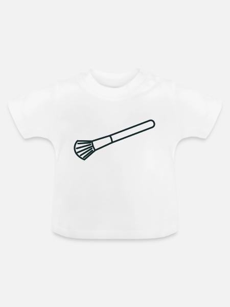 Make-up-Pinsel - Baby Bio-T-Shirt mit Rundhals - Weiß