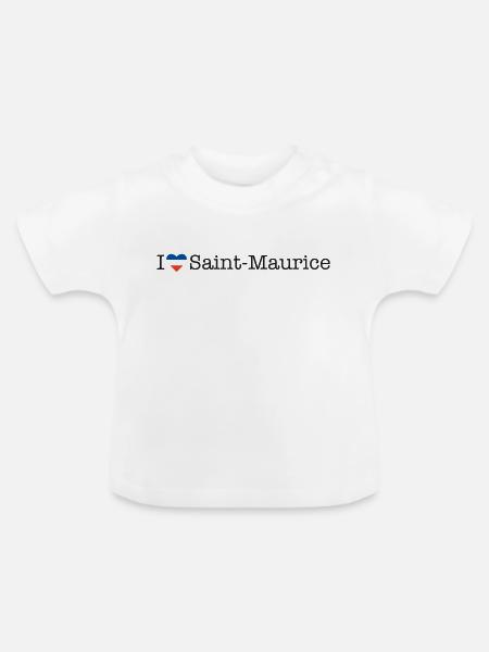 I love Saint Maurice - Baby Bio-T-Shirt mit Rundhals - Weiß