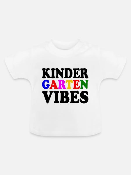 kindergarten vibes - Baby Bio-T-Shirt mit Rundhals - Weiß