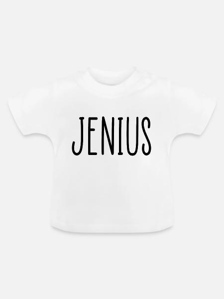 Jenius lustiges Zitat - Baby Bio-T-Shirt mit Rundhals - Weiß