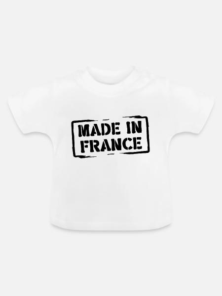 Hergestellt in Frankreich - Baby Bio-T-Shirt mit Rundhals - Weiß