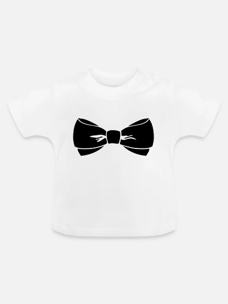 Schleife - Baby Bio-T-Shirt mit Rundhals - Weiß