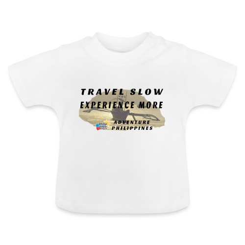 Travel slow Logo für helle Kleidung - Baby Bio-T-Shirt mit Rundhals