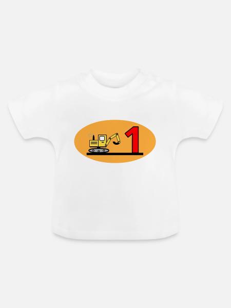 Bagger - Baby Bio-T-Shirt mit Rundhals - Weiß