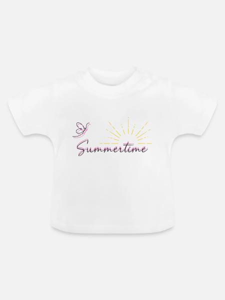 Summertime - Baby Bio-T-Shirt mit Rundhals - Weiß